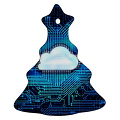 Circuit Computer Chip Cloud Security Ornament (christmas Tree)  by Amaryn4rt