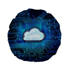 Circuit Computer Chip Cloud Security Standard 15  Premium Round Cushions