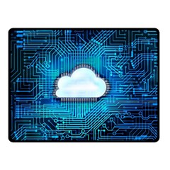 Circuit Computer Chip Cloud Security Double Sided Fleece Blanket (small)  by Amaryn4rt