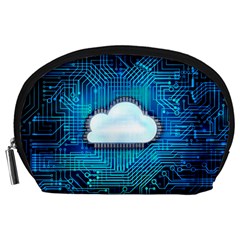 Circuit Computer Chip Cloud Security Accessory Pouches (large) 