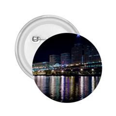 Cleveland Building City By Night 2 25  Buttons by Amaryn4rt