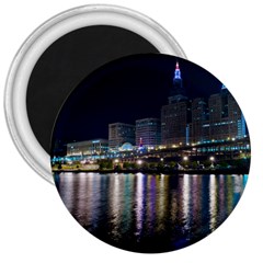 Cleveland Building City By Night 3  Magnets