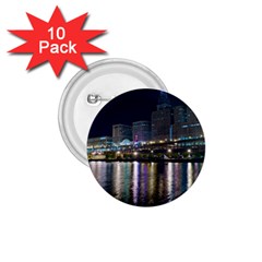 Cleveland Building City By Night 1 75  Buttons (10 Pack)