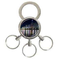 Cleveland Building City By Night 3-ring Key Chains by Amaryn4rt