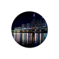 Cleveland Building City By Night Rubber Round Coaster (4 Pack) 