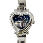 Cleveland Building City By Night Heart Italian Charm Watch Front