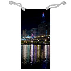 Cleveland Building City By Night Jewelry Bag by Amaryn4rt