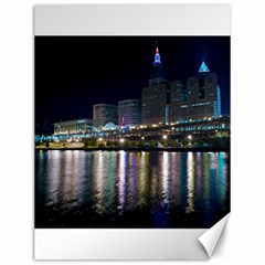 Cleveland Building City By Night Canvas 12  X 16  