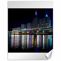 Cleveland Building City By Night Canvas 18  X 24  