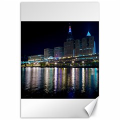 Cleveland Building City By Night Canvas 20  X 30  