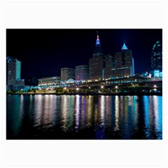 Cleveland Building City By Night Large Glasses Cloth (2-side) by Amaryn4rt