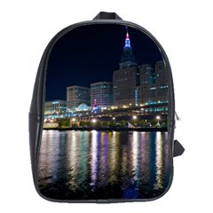 Cleveland Building City By Night School Bags(large)  by Amaryn4rt