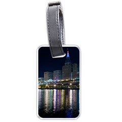 Cleveland Building City By Night Luggage Tags (one Side) 