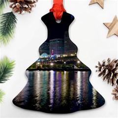 Cleveland Building City By Night Christmas Tree Ornament (two Sides)