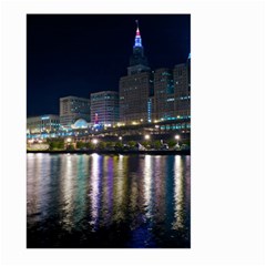 Cleveland Building City By Night Large Garden Flag (two Sides) by Amaryn4rt