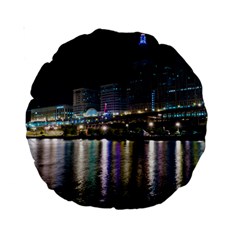 Cleveland Building City By Night Standard 15  Premium Round Cushions