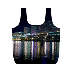 Cleveland Building City By Night Full Print Recycle Bags (m) 