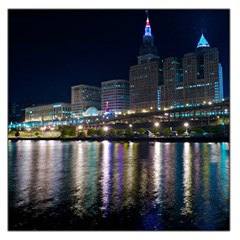 Cleveland Building City By Night Large Satin Scarf (square)