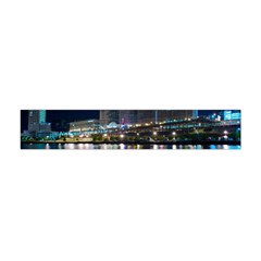 Cleveland Building City By Night Flano Scarf (mini) by Amaryn4rt