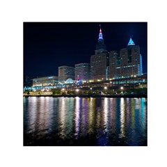 Cleveland Building City By Night Small Satin Scarf (square)