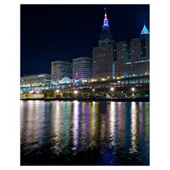 Cleveland Building City By Night Drawstring Bag (small) by Amaryn4rt