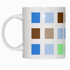 Colorful Green Background Tile Pattern White Mugs by Amaryn4rt