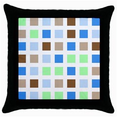 Colorful Green Background Tile Pattern Throw Pillow Case (black)