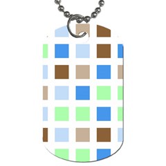 Colorful Green Background Tile Pattern Dog Tag (one Side)