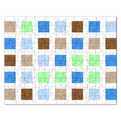 Colorful Green Background Tile Pattern Rectangular Jigsaw Puzzl