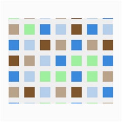 Colorful Green Background Tile Pattern Small Glasses Cloth (2-side)