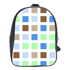 Colorful Green Background Tile Pattern School Bags(large) 