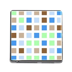 Colorful Green Background Tile Pattern Memory Card Reader (square)