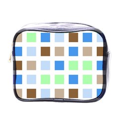 Colorful Green Background Tile Pattern Mini Toiletries Bags