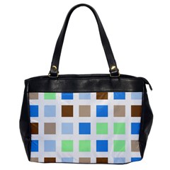 Colorful Green Background Tile Pattern Office Handbags