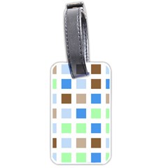 Colorful Green Background Tile Pattern Luggage Tags (one Side) 