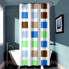 Colorful Green Background Tile Pattern Shower Curtain 36  X 72  (stall) 