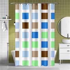 Colorful Green Background Tile Pattern Shower Curtain 48  X 72  (small) 