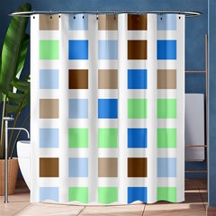 Colorful Green Background Tile Pattern Shower Curtain 60  X 72  (medium) 