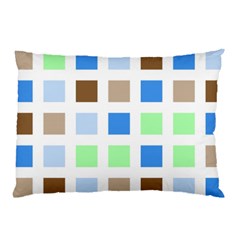 Colorful Green Background Tile Pattern Pillow Case (two Sides)