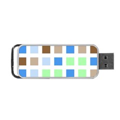 Colorful Green Background Tile Pattern Portable Usb Flash (one Side) by Amaryn4rt