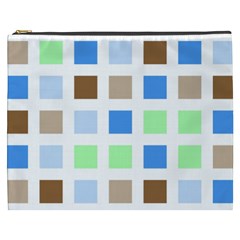 Colorful Green Background Tile Pattern Cosmetic Bag (xxxl) 