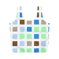 Colorful Green Background Tile Pattern Full Print Recycle Bags (m) 