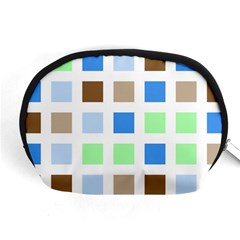 Colorful Green Background Tile Pattern Accessory Pouches (medium) 