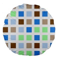 Colorful Green Background Tile Pattern Large 18  Premium Flano Round Cushions by Amaryn4rt