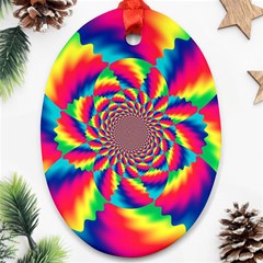 Colorful Psychedelic Art Background Ornament (Oval)