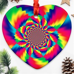 Colorful Psychedelic Art Background Ornament (Heart)