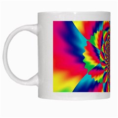 Colorful Psychedelic Art Background White Mugs