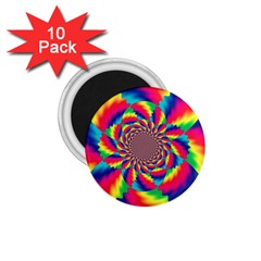 Colorful Psychedelic Art Background 1.75  Magnets (10 pack) 