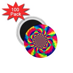 Colorful Psychedelic Art Background 1.75  Magnets (100 pack) 