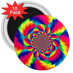 Colorful Psychedelic Art Background 3  Magnets (10 pack) 